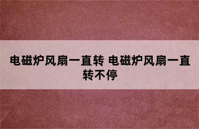 电磁炉风扇一直转 电磁炉风扇一直转不停